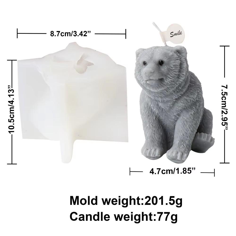 

3D форма белого медведя ароматизированная свеча форма плюшевый медведь гипсовая смола силиконовая форма животные ароматерапия формы инструменты для изготовления стол декор подарок A