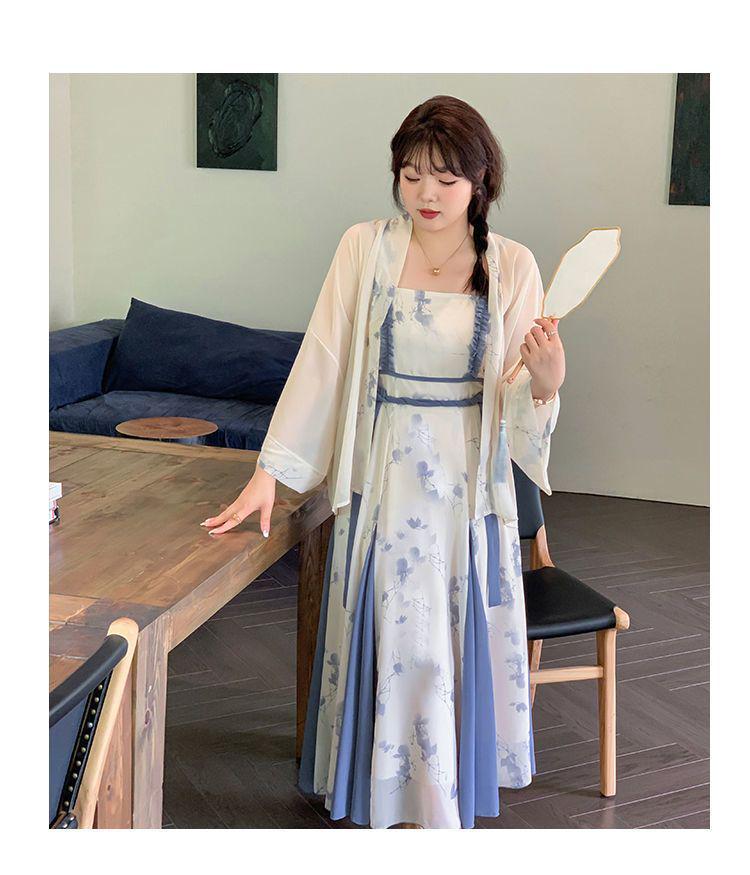 Set di Abiti Hanfu Estivi Eleganti Retrò Taglie Forti per Donne