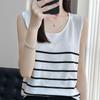 Mulheres Regata Listrada MODERNO NOVA SAGA Verão Camiseta Sem Mangas Top de Malha Casual Colete Feminino Gola O