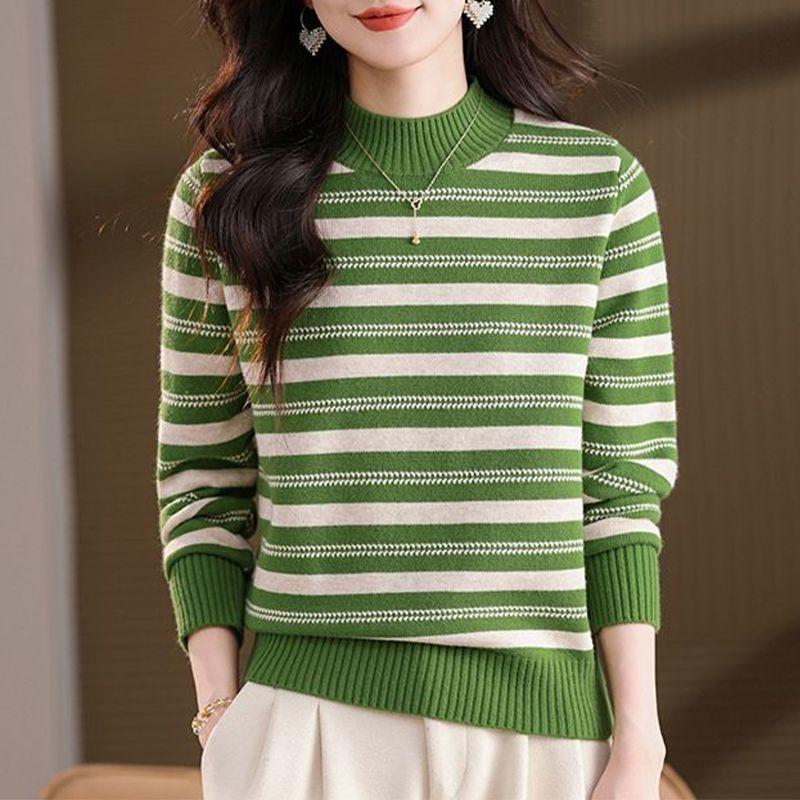 Sweater for Women Autumn Winter Thickened Pullover Warm Knitted Stretchy Long Sleeve Oversize Jumper Tops