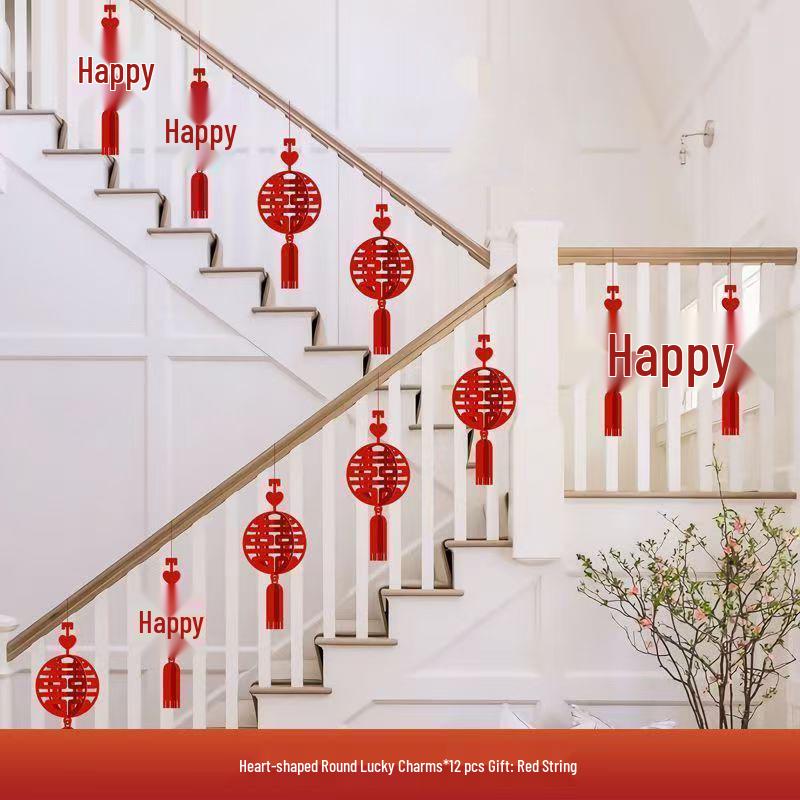 Красный Свадебный Набор Кулонов: Перило для лестницы и украшение для гостиной