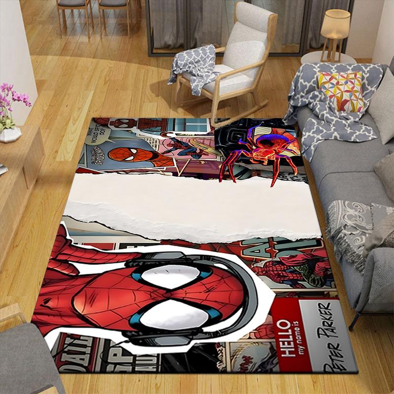 1Pc Spiderman Comic Adventure Rug, Office Carpet Indoor Outdoor Doormat, Non-Slip, Comfortable, Living, Christmas Halloween, Xmas Gift Es165