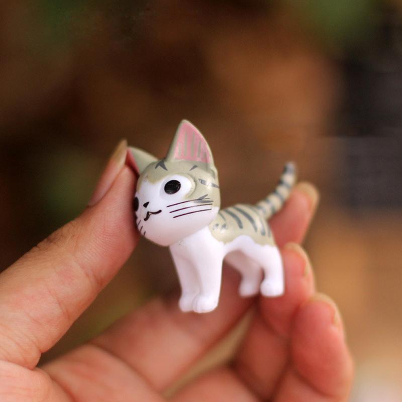 Cheese Cat Miniature Figurines Toys Cute Lovely Model Kids Toys 4Cm Pvc