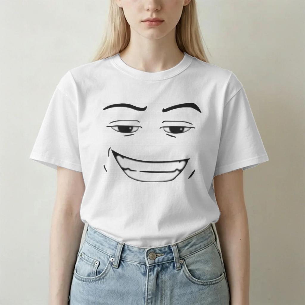 Robot Unisex Face Gaming Meme TShirt For Unisex Unisex Novelty Cotton Tees Crew Neck Short Sleeve T Shirts Plus Size Clothes