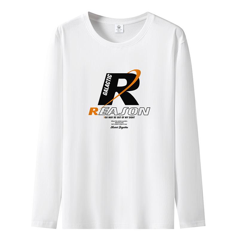 Reason Pattern Mens Long Sleeved Tee Shirt Pure Cotton S-5XL Man Casual Pullovers 