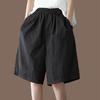 Pure Cotton Casual Shorts for Women's Summer Thin Loose Straight-leg Medium Pants, Thin Outer Wear High Waist Five-point Wide-leg Sweatpants