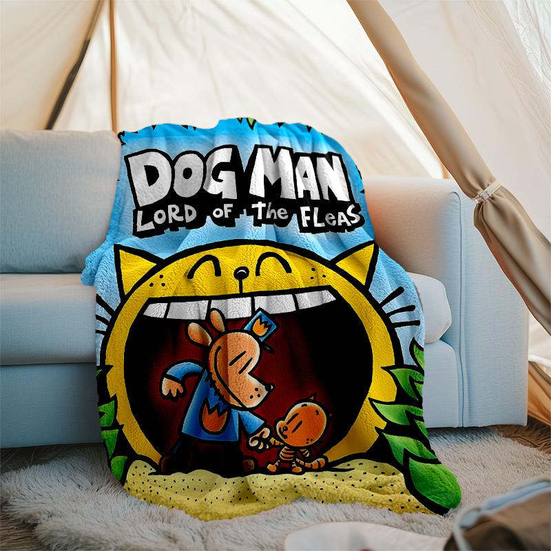 Dog man printed throw blanket—lightweight,soft,warm;versatile blanket for all seasons—perfect as &air-conditioning throw,nap blanket