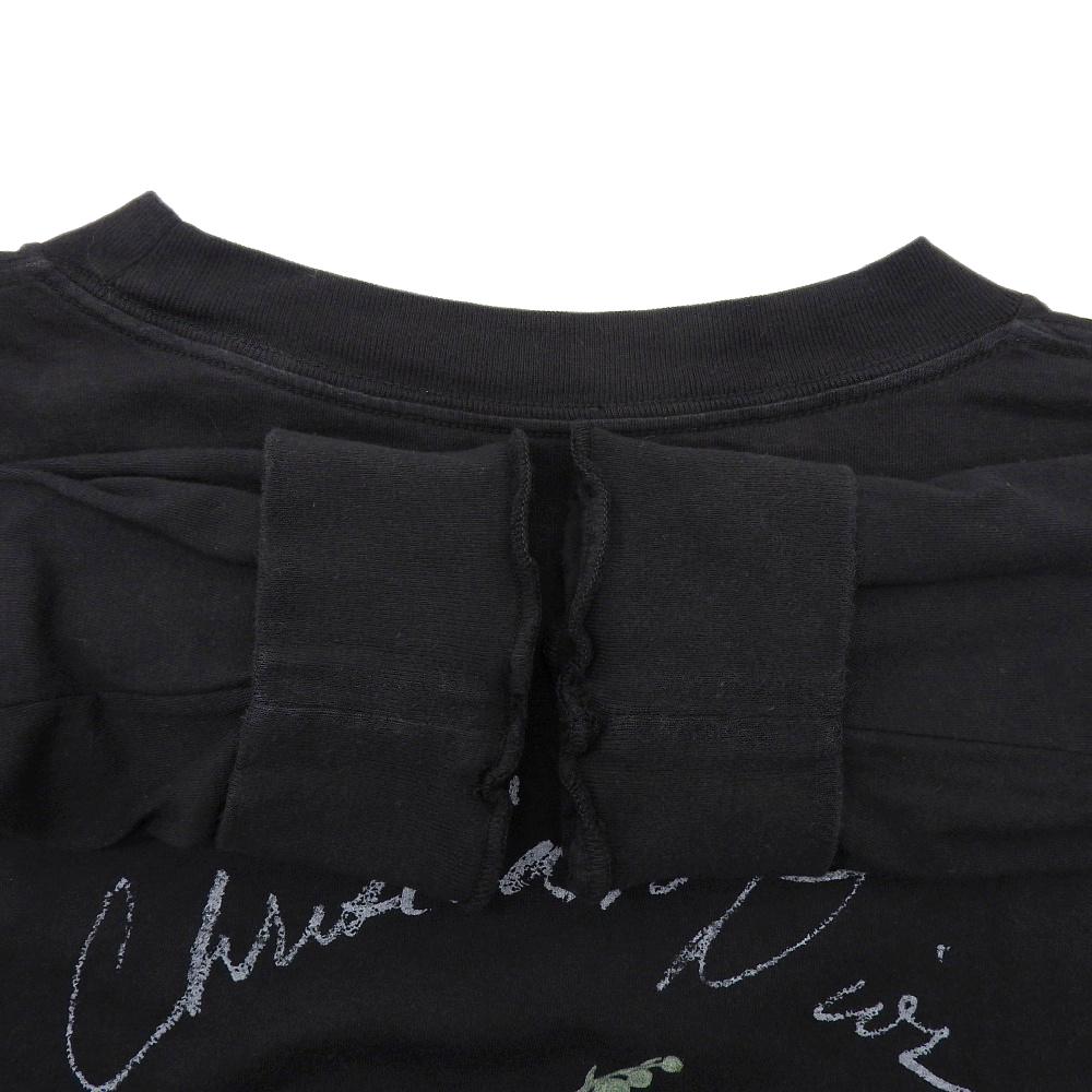 Dior Top cu imprimeu pe spate și mânecă lungă, din bumbac, cu Crini de vale, Negru, Mărimea S (49DJ645A0817) topuri S negruFolosit