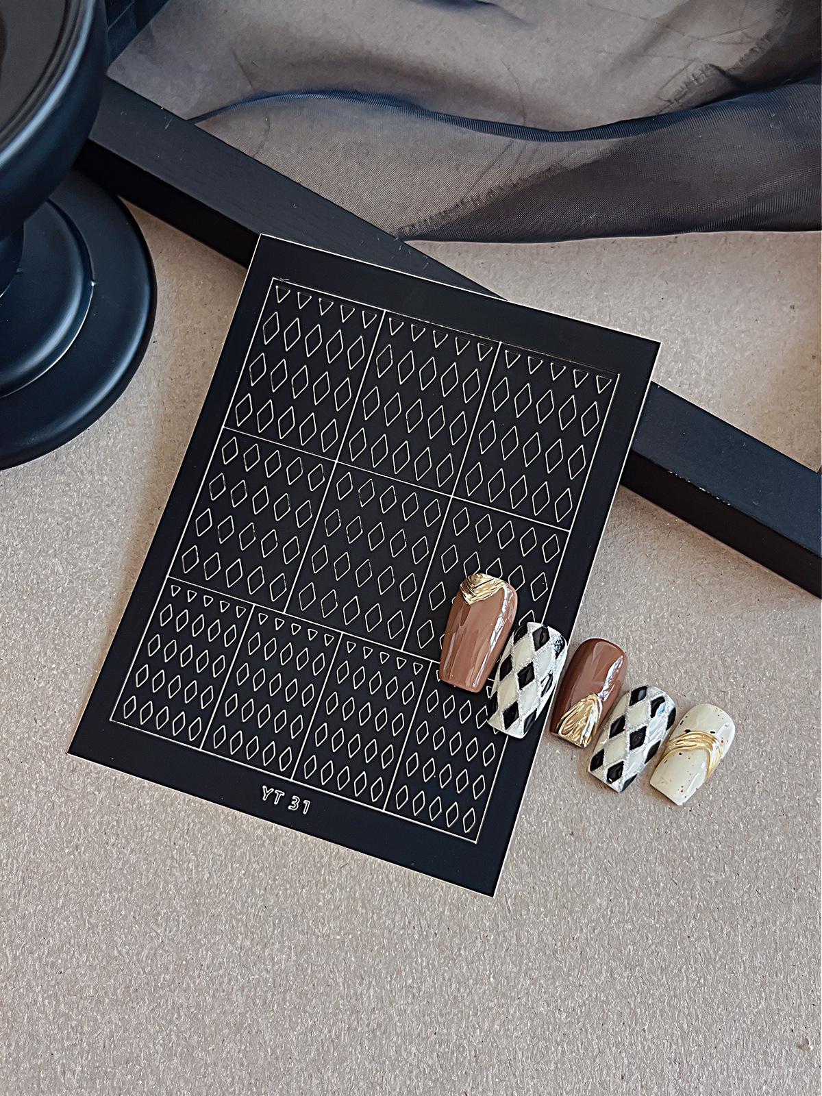 Trendy French Hollow Nail Art Stickers: Irregular Stripes, Stars, Moon, Butterflies Flowers