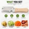 Kitchen Culinary Gadget 2-in-1 Stainless Steel Peeler Ergonomic Wood Handle for Fruit Potato Vegetable Trimming