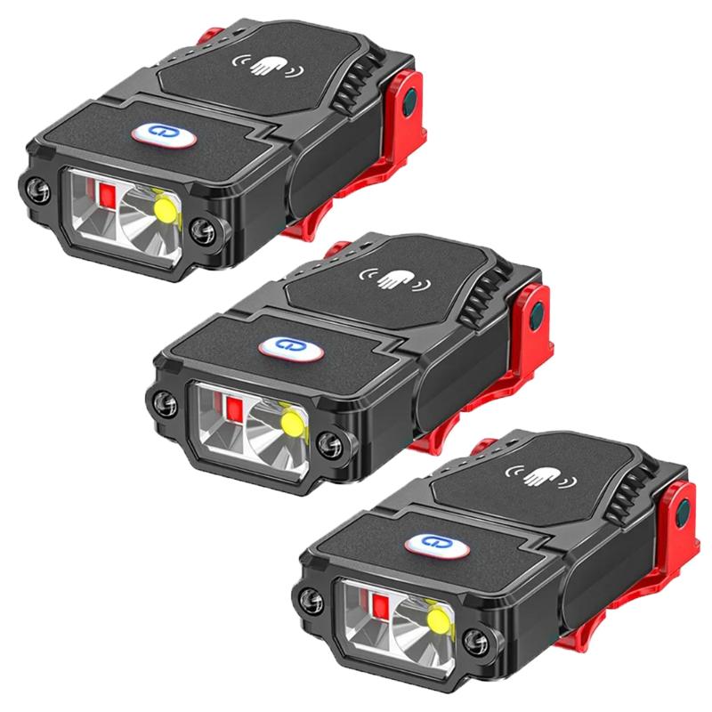 Mini LED Sensor Cap Clip Headlamp USB Rechargeable Waterproof 90° Adjustable Hand Free Light for Camping Fishing Hunting Running