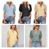 Women's V-neck Tops Short Sleeve T-shirts With Cut Out Lace Detail