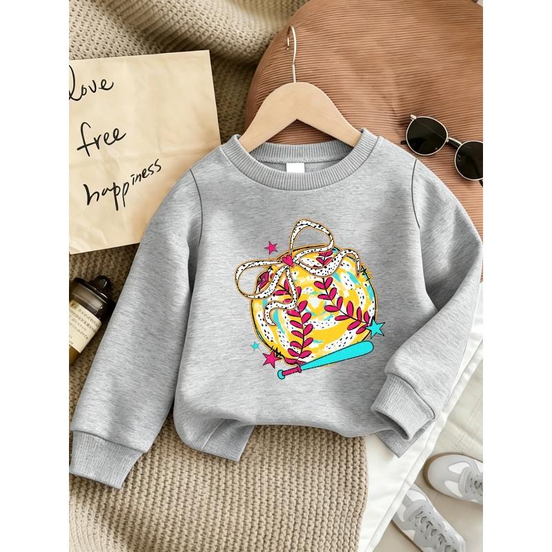 European Size Cute Printed Pattern 0-3 Years Old ' Comfortable Children's Spring Lightweight Round Neck Sweatshirt, Suitable for Outdoor Wear