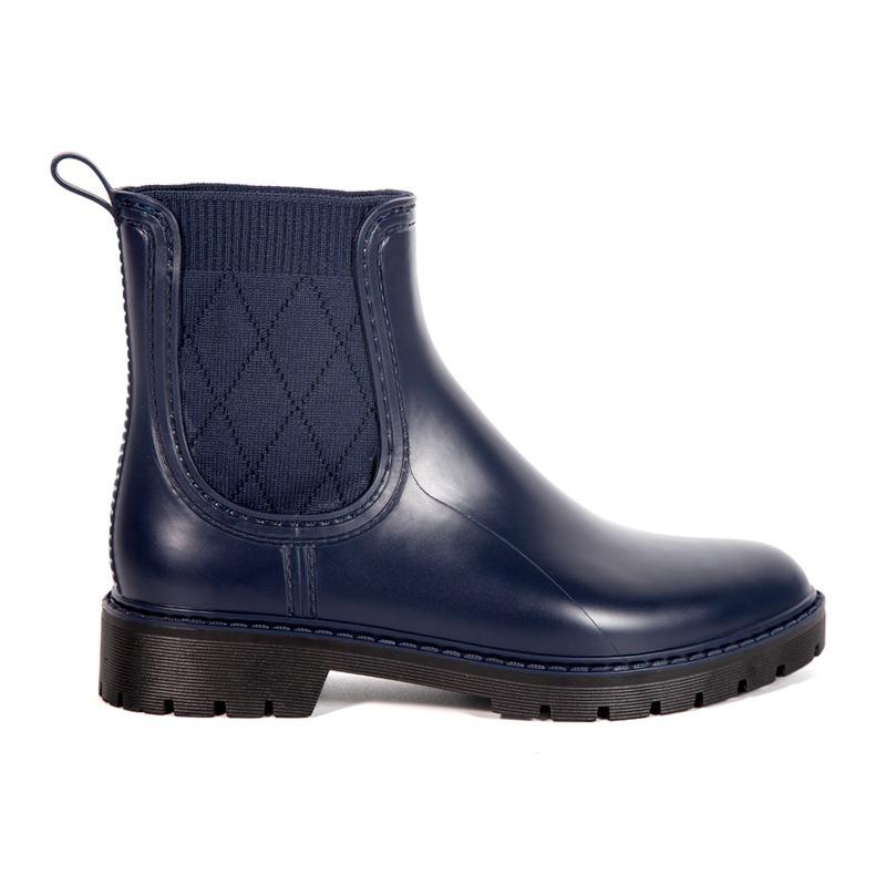 Women's fashion shoes Women's fashion Chelsea short rain shoes Curve elastic rain boots Waterproof, non-slip and wear-resistant