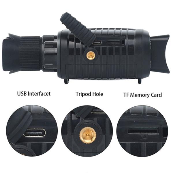1080P HD Infrared Night Vision Device Dual Use Monocular Camera Digital Telescope Monocular Outdoor Hiking Portable Telescope with 64GB Card