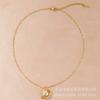 Peach Heart Necklace Women'S Light Luxury Style Simple And Versatile Temperament Shining Zircon Pearl Jewelry