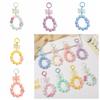 Anti-lost Candy Color Beads Keychain Colorful Phone Wrist Strap Phone Acrylic Lanyard  Phone Charm