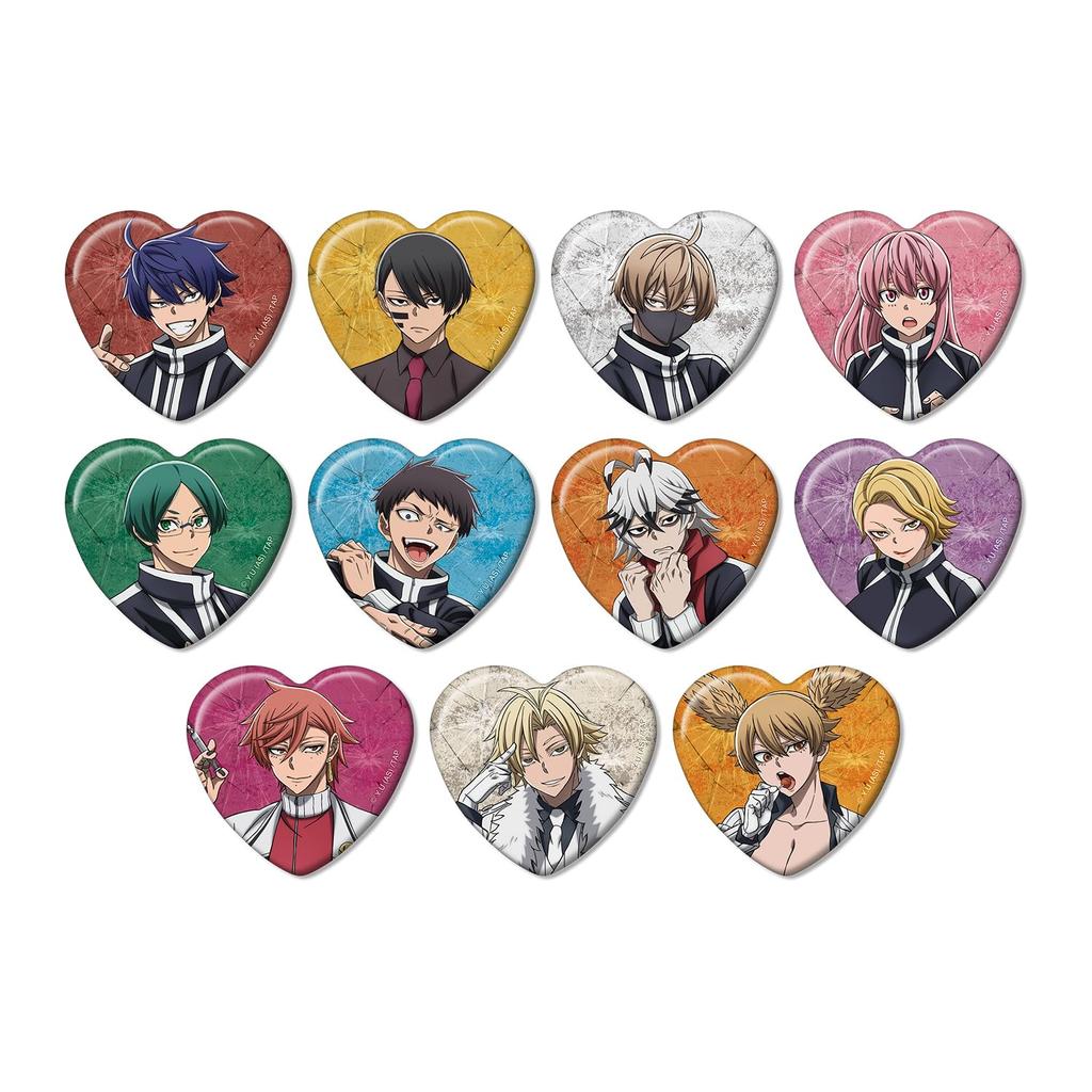 Togen Anki Trading Box of 11 Heart-Shaped Badges,