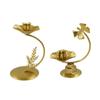 Modern Iron Candlestick Flower Shape Metal Tapered Candle Holder Stand for Wedding Dinning Party Centerpieces Decors