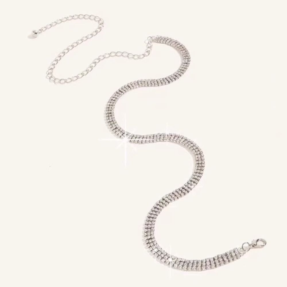 Metal Rhinestone Chain Belt Adjustable Length Body Jewelry Fashion Waistband Chain  Coat Styling