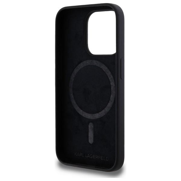 Karl Lagerfeld Klhmp15Lskhpplk Iphone 15 Pro 6.1 Czarny/Black Hardcase Silicone Karl Head Print Magsafe
