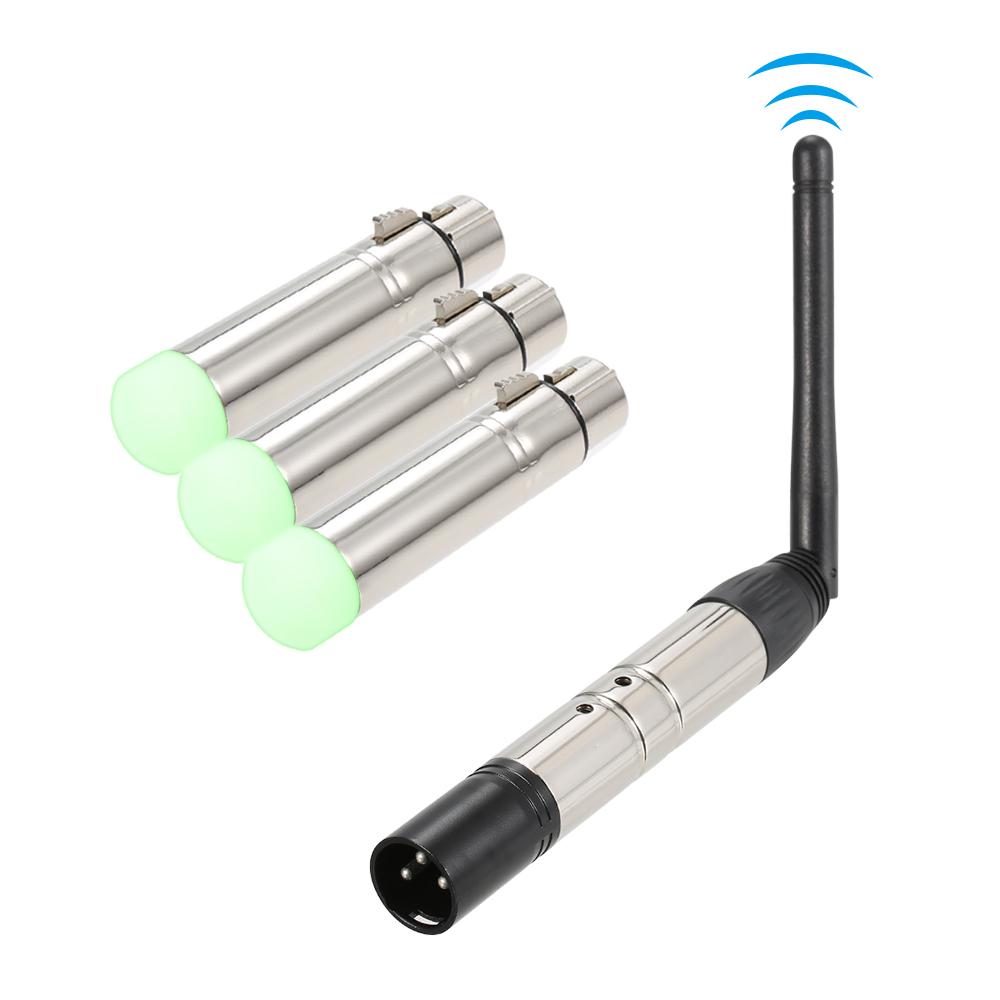 DMX512 4PCS sada vysílače a přijímače Přenosný 2,4G ISM bezdrátový pro party DJ Show Club Disco KTV