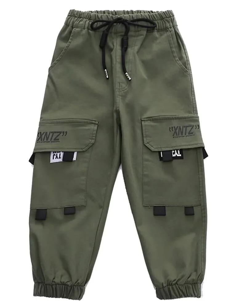 Spring & Autumn Boys' Loose Trendy Overalls - Medium & Large Casual Pants for Students