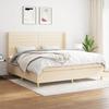 VidaXL Divan Bed with Mattress Cream 200x200 Cm Fabric - Model 3132102