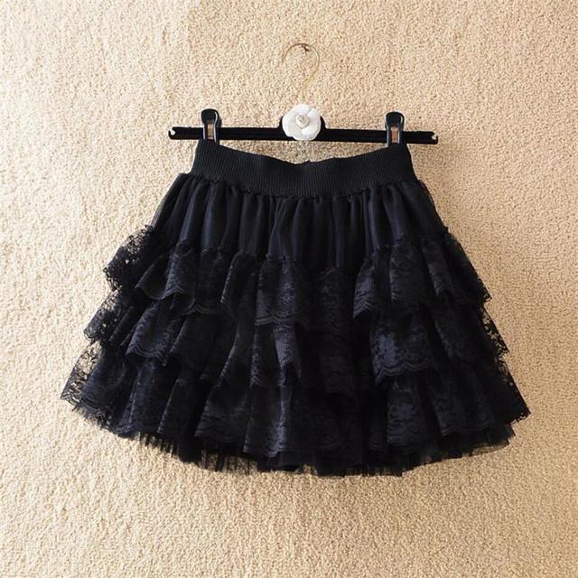 Womens Sexy Lace Gauze Mini Skirt For Women High Waist Pleated Skirt
