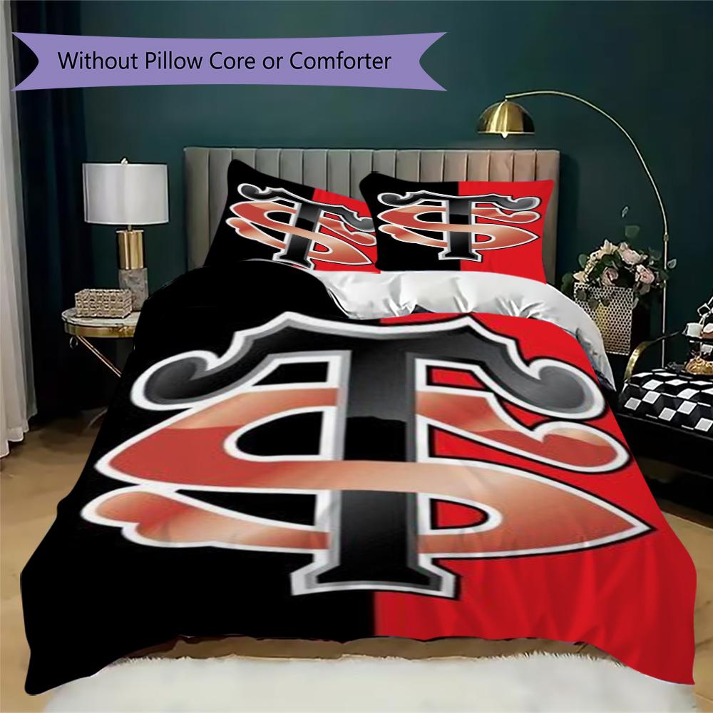 Stade Toulousain Pattern Bedding uilt Set uilt Cover Pillowcase Home Decoration Birthday Gift (1 * duvet cover + 2 * pillowcase without core)178