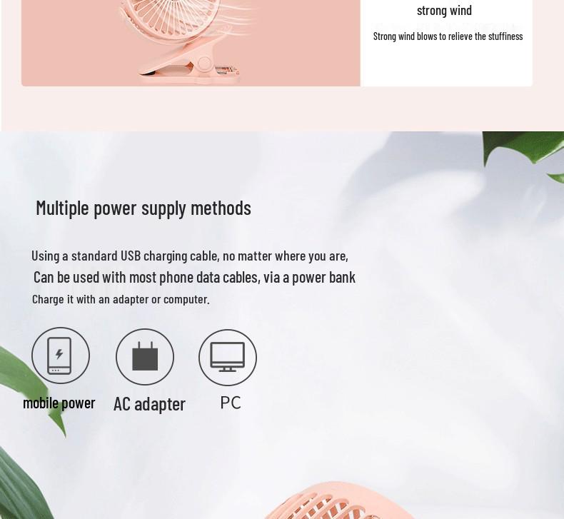 Mini Portable Ultra-Quiet USB Clip Fan: High Wind Power, Desktop-Friendly Electric Model