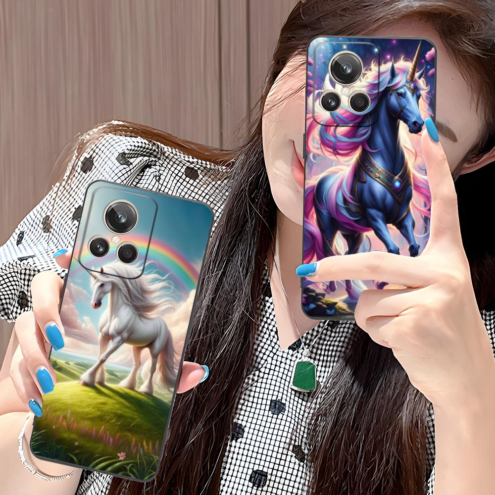 Fantasy Unicorn Mobile Phone Case for Realme GT 8 Neo Pro C75 73 71 C67 65 C55 53 C35 31 C20 15 Colorful Printing Cover Luxury