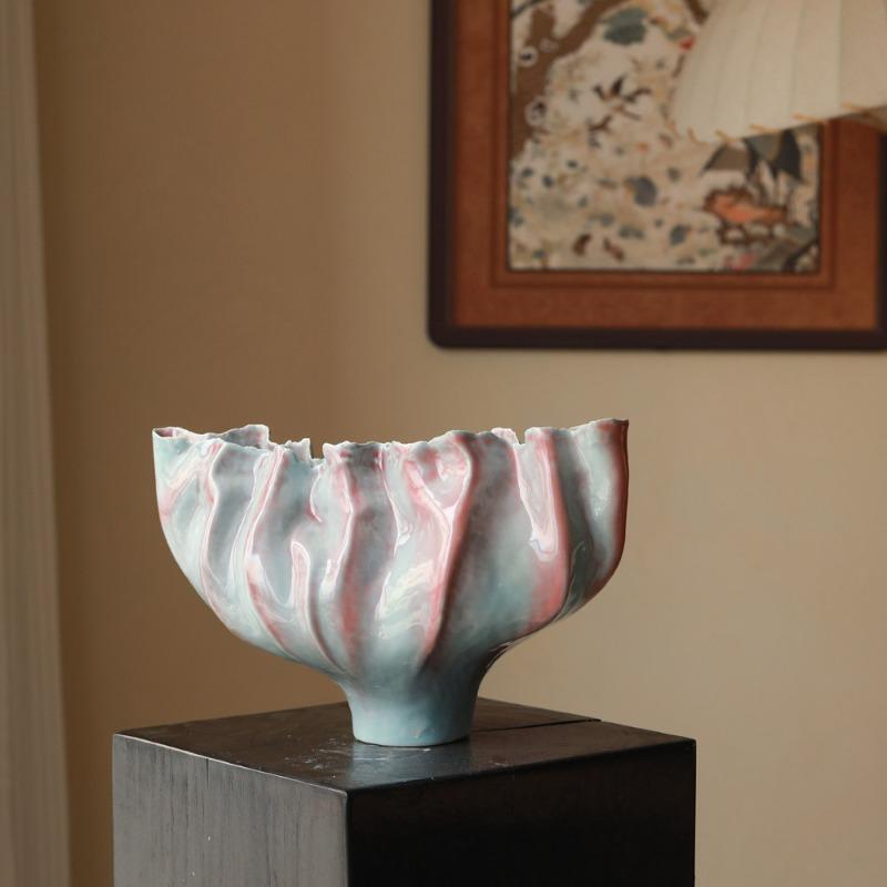 Ceramic Vase Ikebana Luxury Flower Vase Handmade Modern Decorative Vases Living Room Elegant Flower Bottle Aesthetic Room Decor