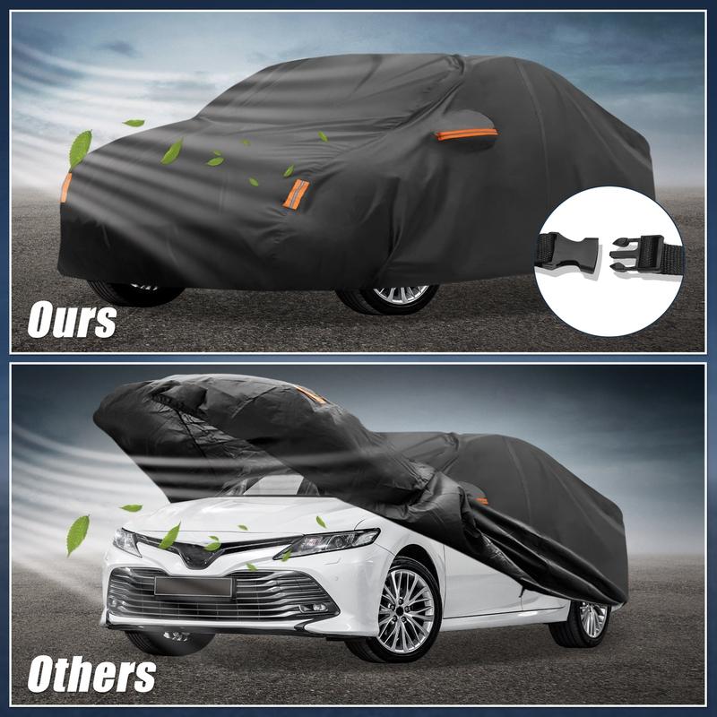 Motoforti Car Cover for Toyota Camry 2007- 210D-PU Outdoor Full Car Cover All Weather with Door Zipper