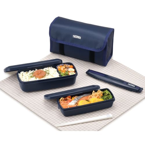 Thermos Bento Box 2 Tiers Fresh Lunch Box 900ml Navy Blue DJB-905W NB