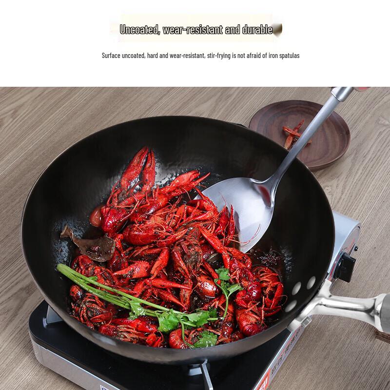 Chuidahuang 32cm Hand-Forged Wrought Iron Wok