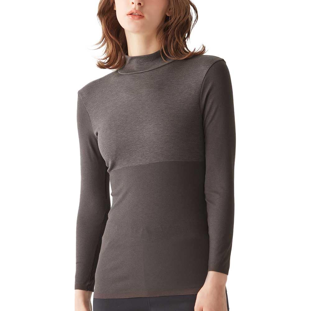 Gunze Hot Magic Warm Innerwear Thin and Seamless High Long Charcoal Size L (MH9445R) - Warm, Moisture-Wicking, Heat-Generating, Hem, Neck, Turtleneck,