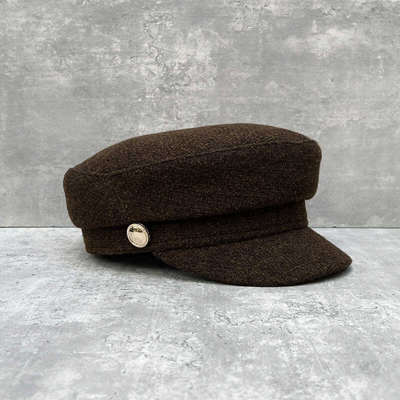 Brown INS Hat Korean Style, Autumn Winter British Newsboy Cap, Women's Fashion Painter Hat & Duckbill Cap