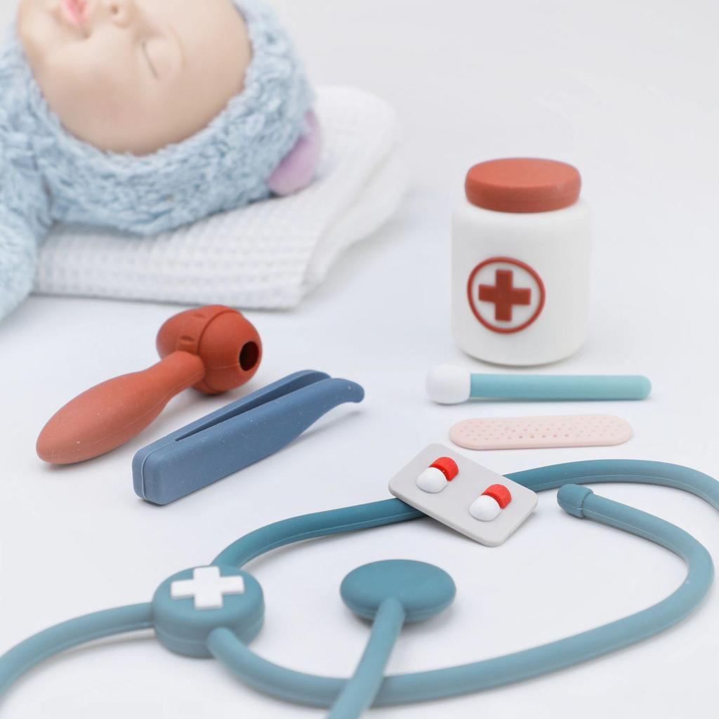 Platinum Silicone Little Doctor Role Play Set - Educational Toy with Stethoscope for Children