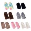 Furry Leg Warmers Winter Wear for Everyday Outfits Festivals Women Colorful Fuzzy Plush Boot Cuffs Footless Calf Socks