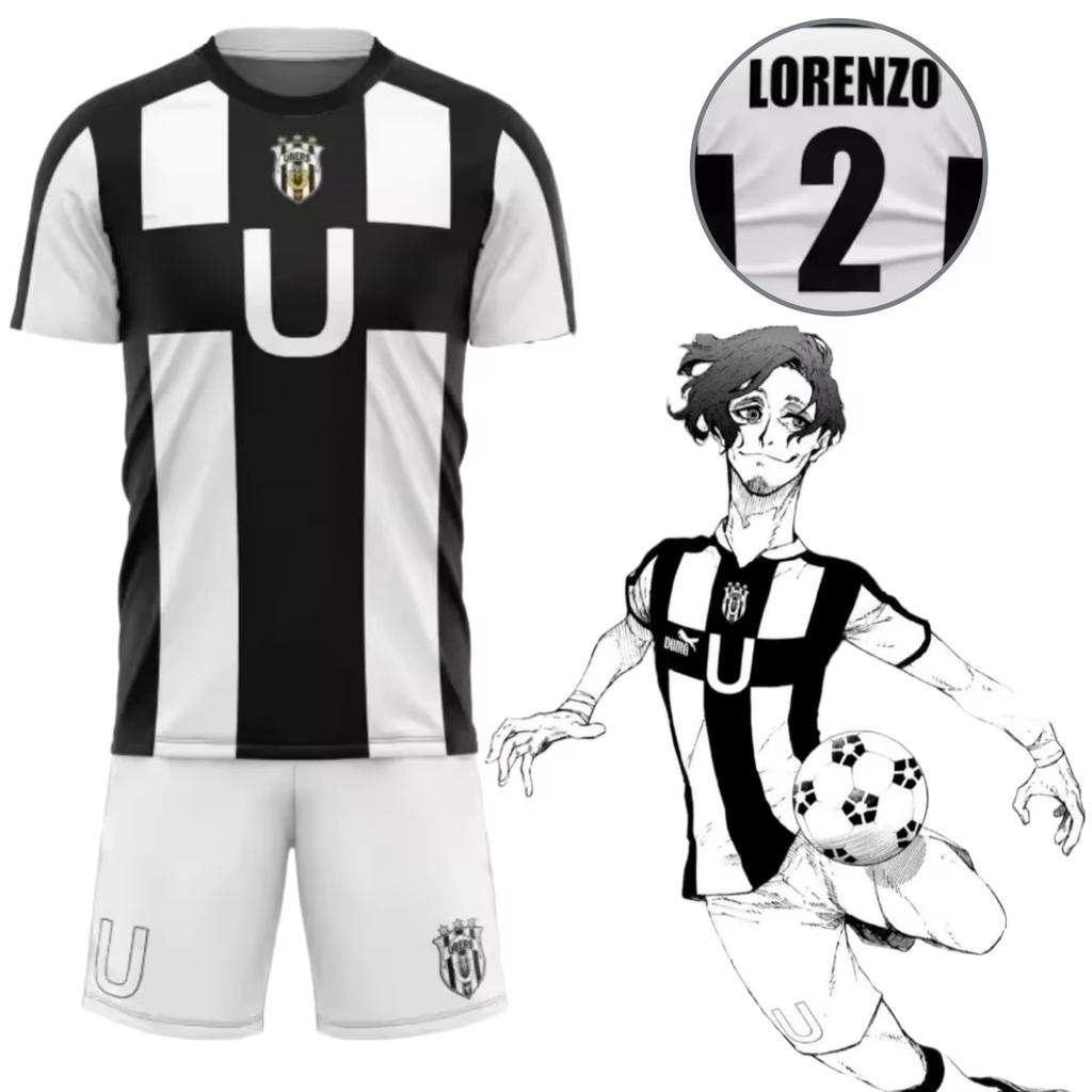 Anime Don Lorenzo Shirt Cosplay Costumes UBERS Team Football Jersey #2 Lorenzo Shirts Shorts Set 3D Printing
