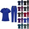 Ladies' Comfortable And Casual Solid Color Short Sleeved Pants Protective Suit Set