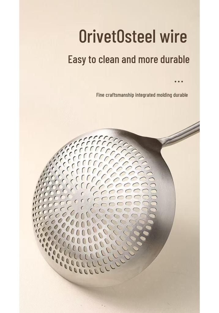 304 Multi-hole Stainless Steel Skimmer: Hot Pot, Frying, Noodle & Dumpling Strainer.