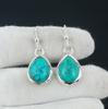 Natural Turquoise Earring, Top Quality Gemstone Earring, 925 Sterling Silver Earring, Antique Silver Earring, Beautiful Earring, Wedding Earring