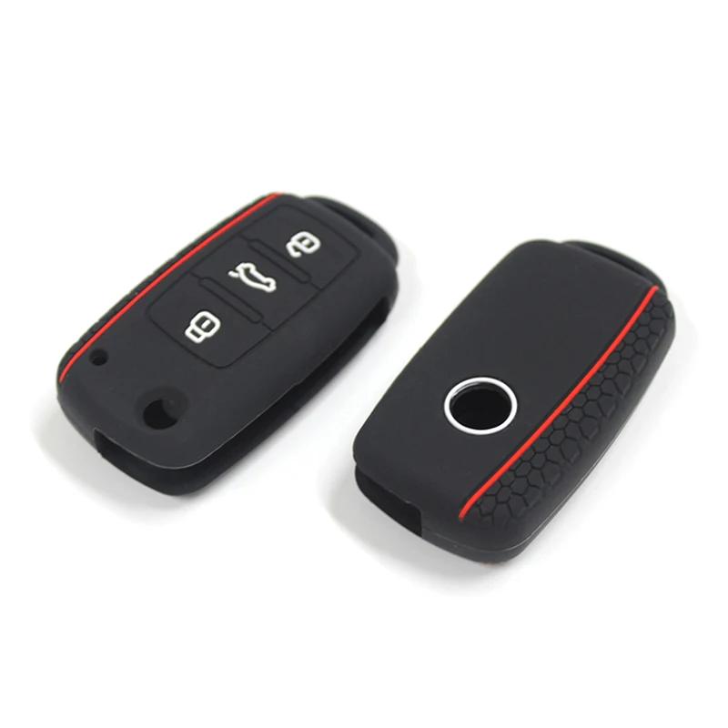Silicone Car Key Fob Case Cover For Volkswagen Sagitar/Polo/Golf/Bora/Tiguan/Touareg/Phaeton/Seat/Skoda Fob Cover