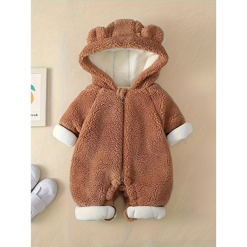 [Warmer Jumpsuit] Warmer Jumpsuit mit Kapuze, Baby Winterkleidung | Neugeborenes Baby Bär Dekor, Babykleidung für Jungen und Mädchen