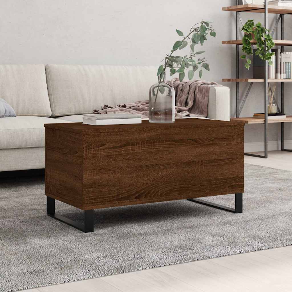 Vidaxl Coffee Table, Brown Oak, 90X44.5X45 Cm