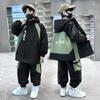 Boys' Spring/Fall Set for Older Kids Hooded Windbreaker + Pants Casual Sportswear Cool & Stylish Two-Piece Set