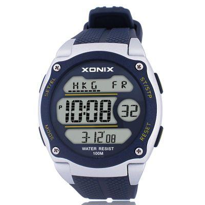 XONIX Worldtime Multiple Time Zone Men Sports Watches Waterproof 100m Digital Running Swimming Diving Wristwatch Montre Homme