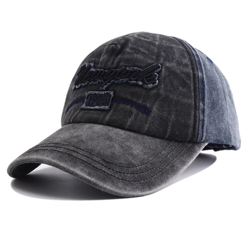 New Unisex Washed Cotton Snapback Hat With Letter Embroidered Stitching Baseball Cap Men Women Adjustable Casual Outdoor Streetwear Dad Hat